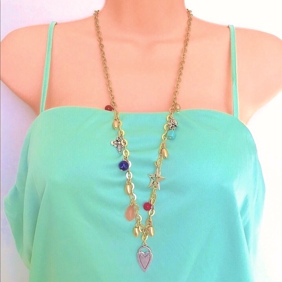 Chico's Jewelry - NEW Chico’s Gold Heart & Charm Necklace